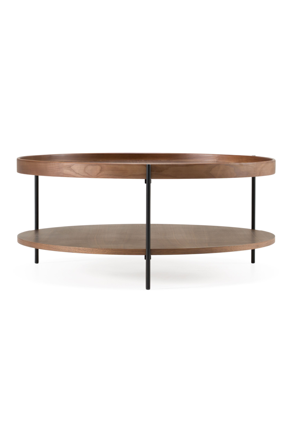   Round Wooden 2-Shelf Coffee Table | Oroa.com
