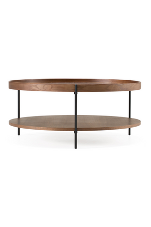   Round Wooden 2-Shelf Coffee Table | Oroa.com