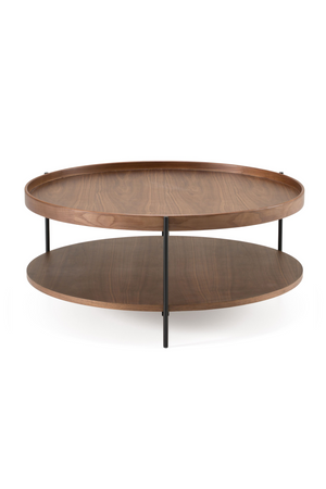   Round Wooden 2-Shelf Coffee Table | Oroa.com