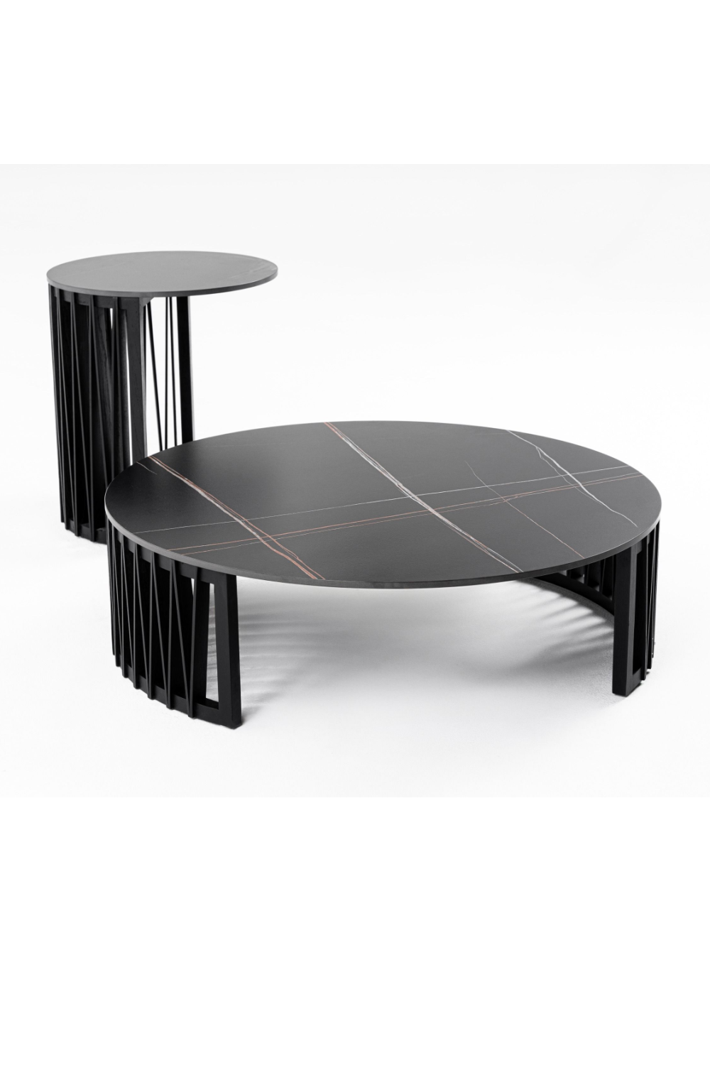   Round Black Ceramic Coffee Tables (2) | Oroa.com