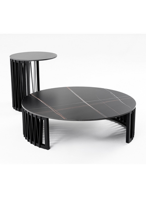  Round Black Ceramic Coffee Tables (2) | Oroa.com