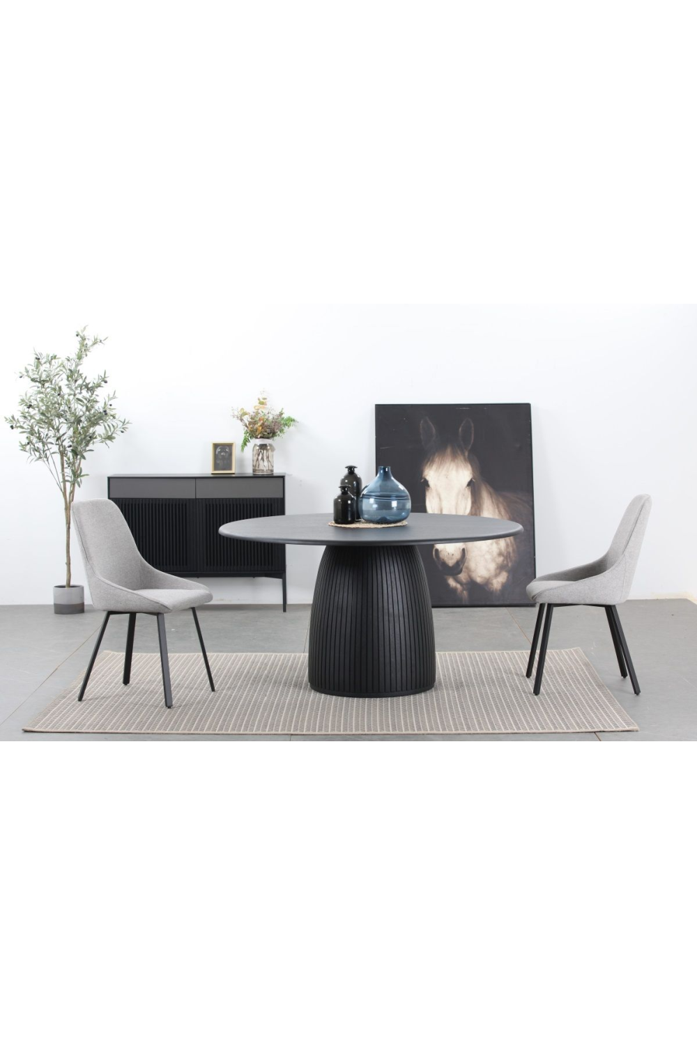   Black Oak Louvered Sideboard | Oroa.com