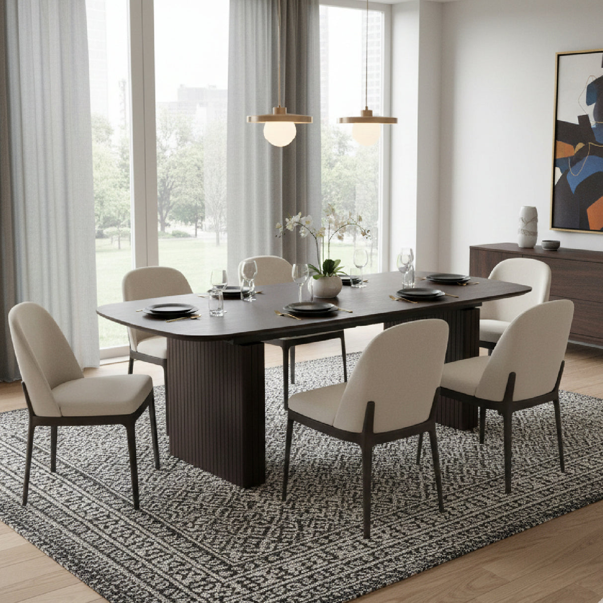  Smoked Oak Extendable Dining Table | Oroa.com