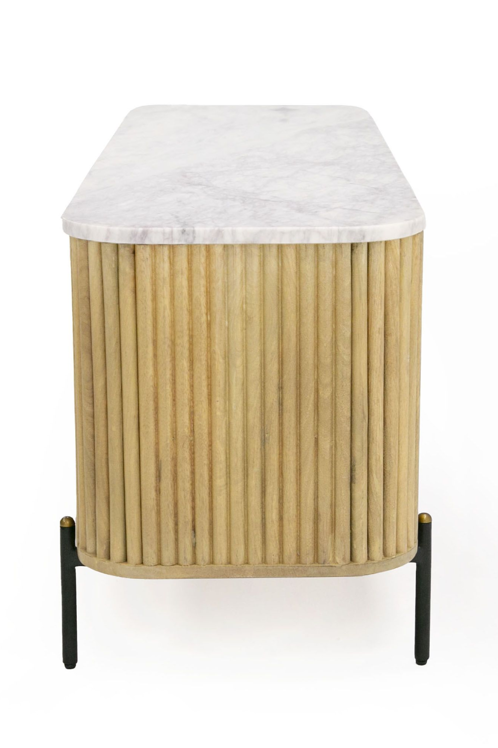  Fluted Mango Wood Media Unit | Oroa.com
