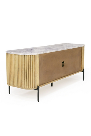   Fluted Mango Wood Media Unit | Oroa.com