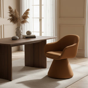   Brown Fabric Swivel Dining Chair | Oroa.com