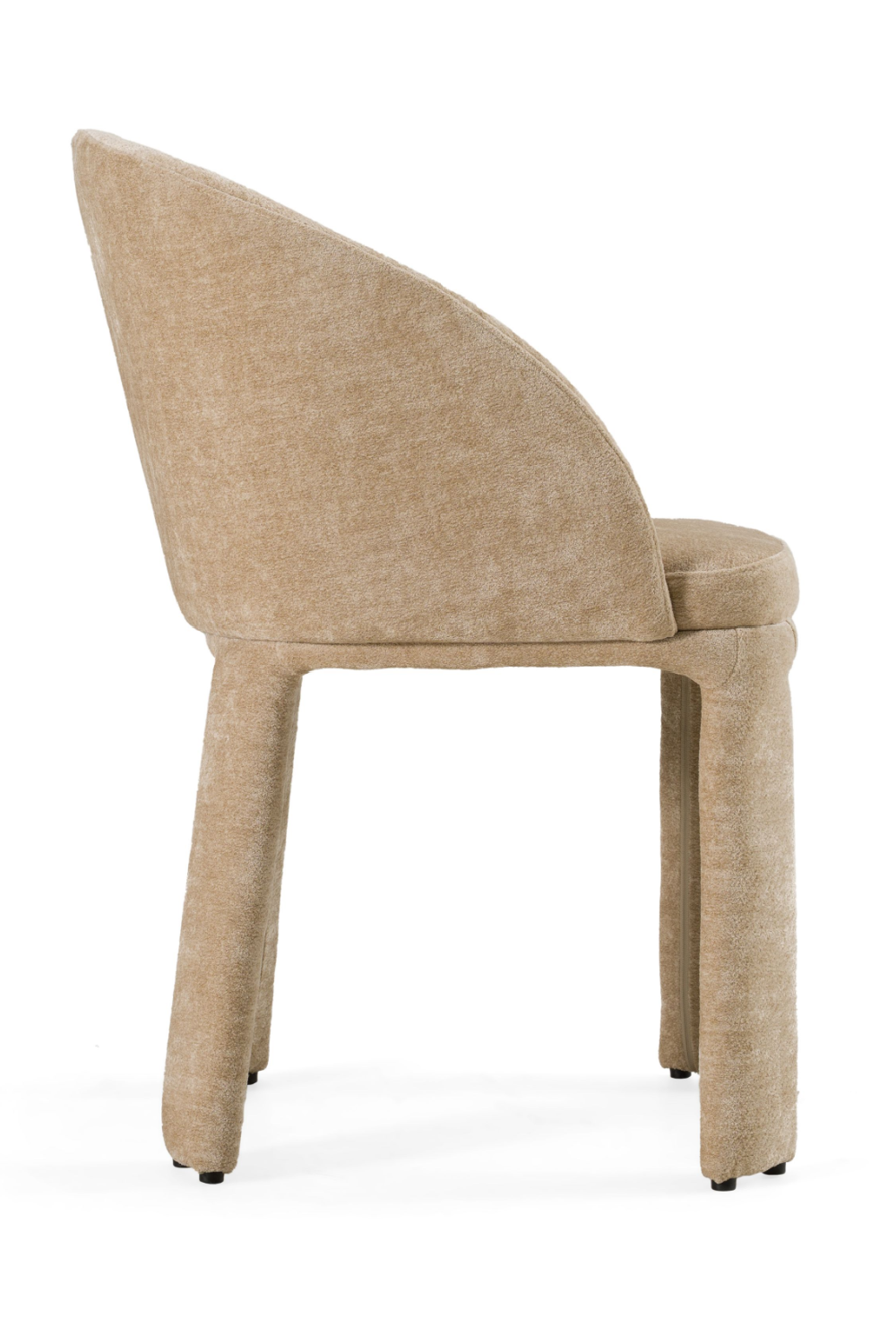   Beige Velvet Curved Dining Chair | Oroa.com