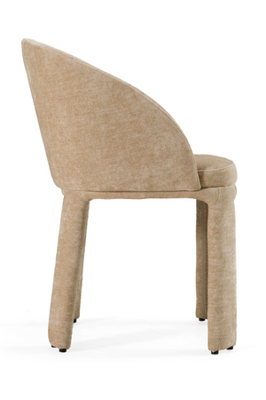   Beige Velvet Curved Dining Chair | Oroa.com