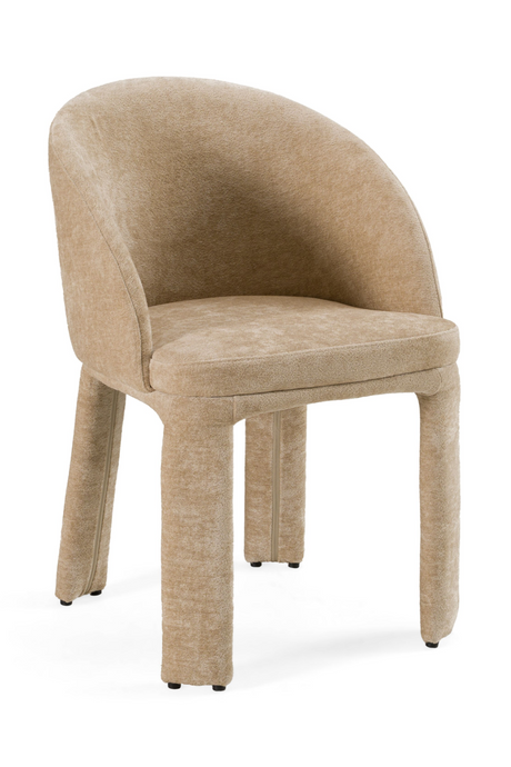  Beige Velvet Curved Dining Chair | Oroa.com