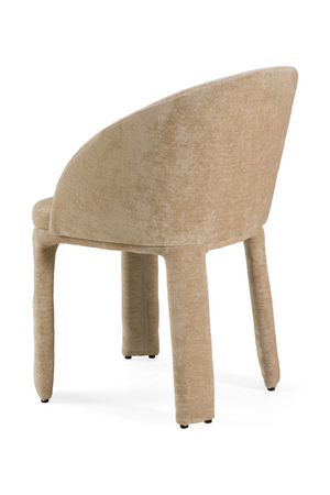   Beige Velvet Curved Dining Chair | Oroa.com