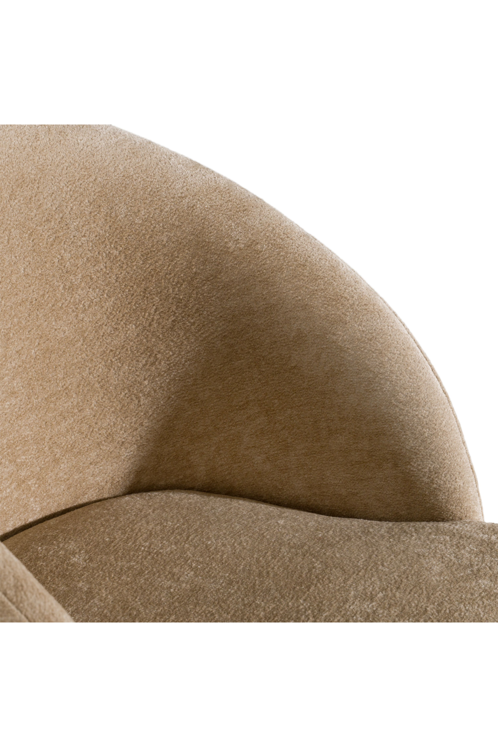   Beige Velvet Curved Dining Chair | Oroa.com