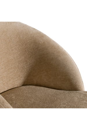   Beige Velvet Curved Dining Chair | Oroa.com