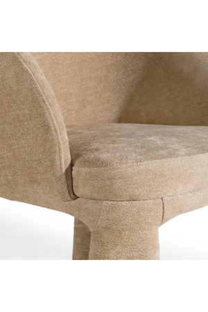   Beige Velvet Curved Dining Chair | Oroa.com