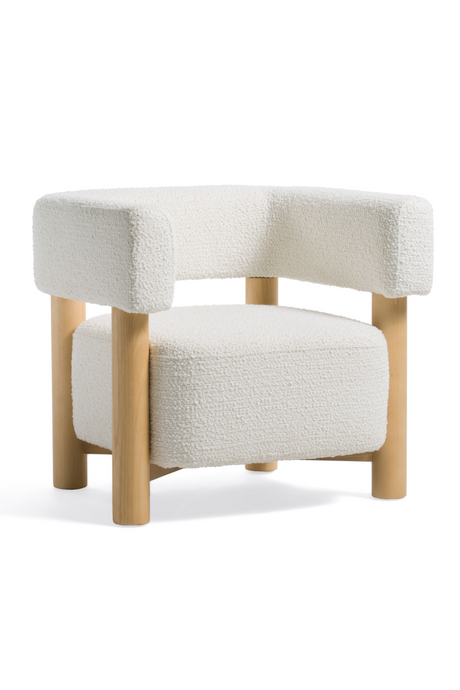   Beech Framed White Accent Chair | Oroa.com