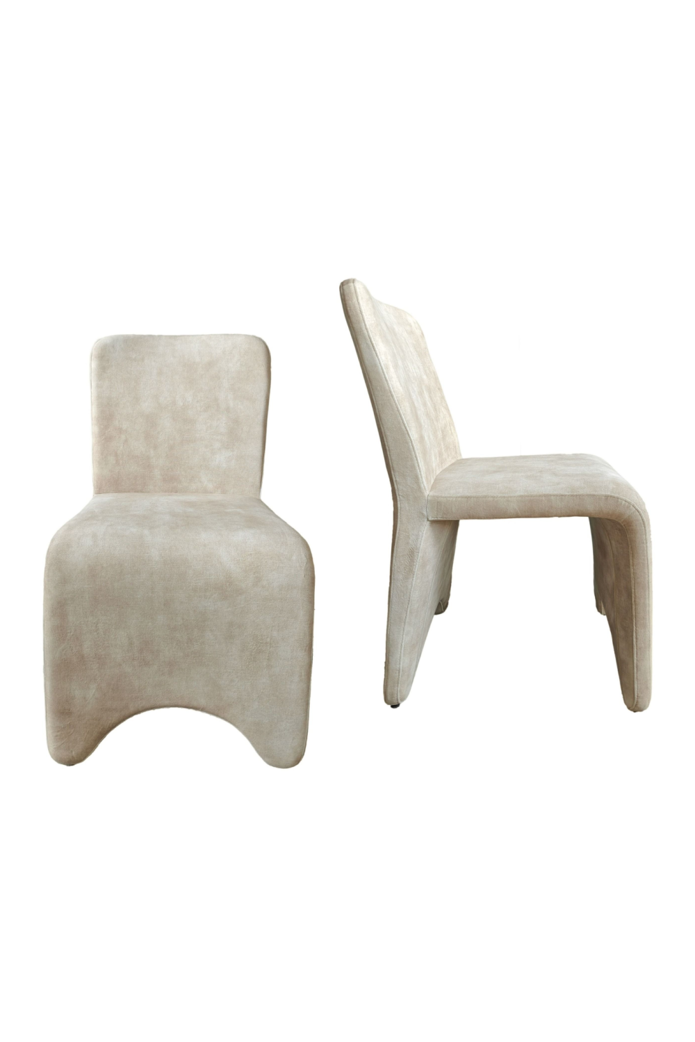   Beige Velvet Dining Chairs (2) | Oroa.com