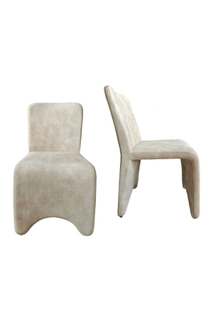   Beige Velvet Dining Chairs (2) | Oroa.com