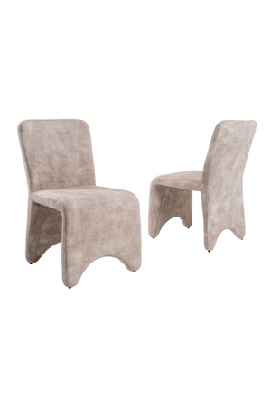   Beige Velvet Dining Chairs (2) | Oroa.com