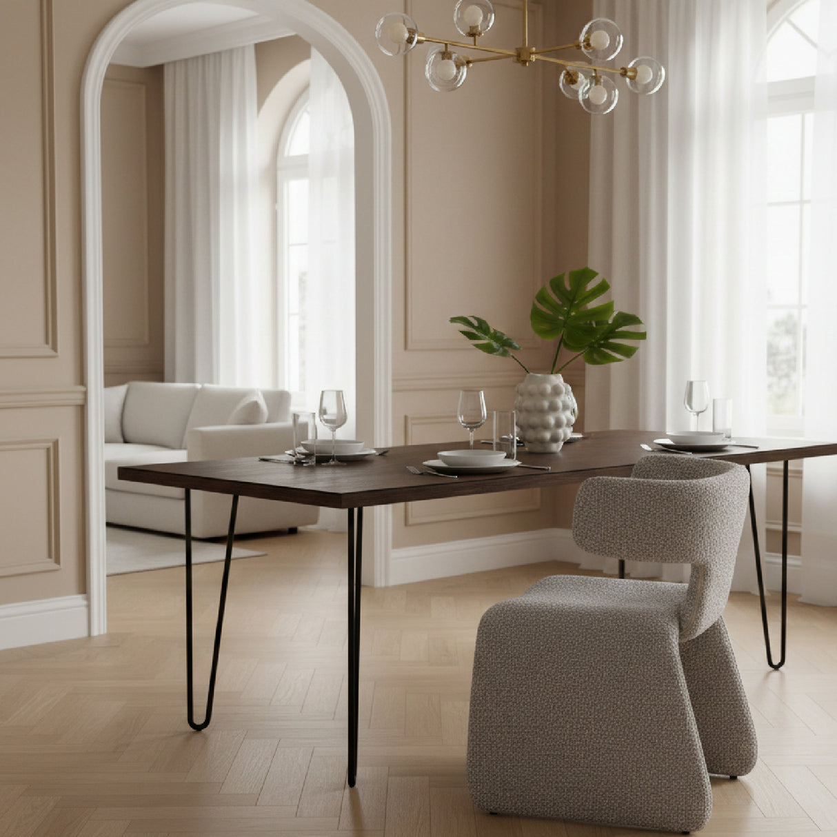   Asymmetrical Fabric Dining Chair | Oroa.com