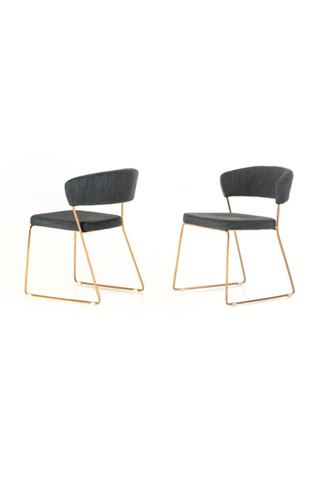   Rosegold Frame Gray Dining Chairs (2) | Oroa.com