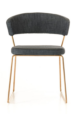   Rosegold Frame Gray Dining Chairs (2) | Oroa.com