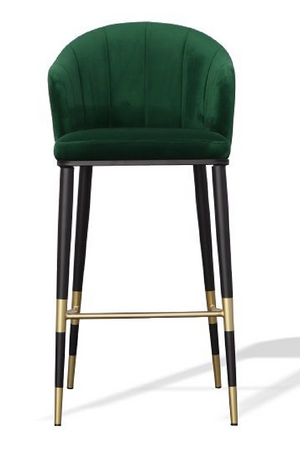   Green Velvet Curved Bar Stool | Oroa.com