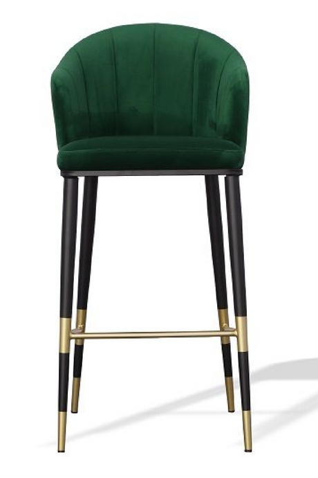   Green Velvet Curved Bar Stool | Oroa.com