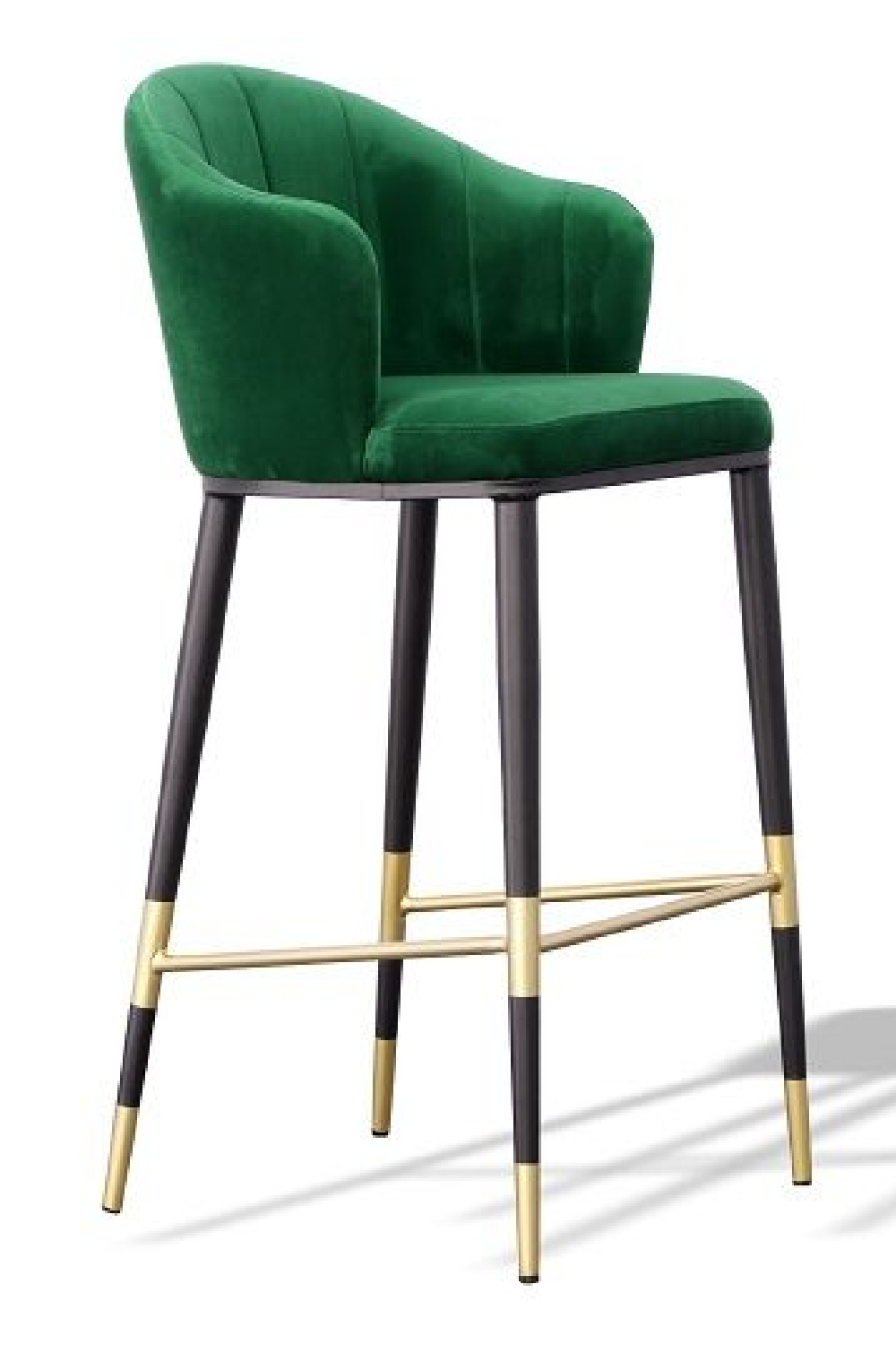   Green Velvet Curved Bar Stool | Oroa.com