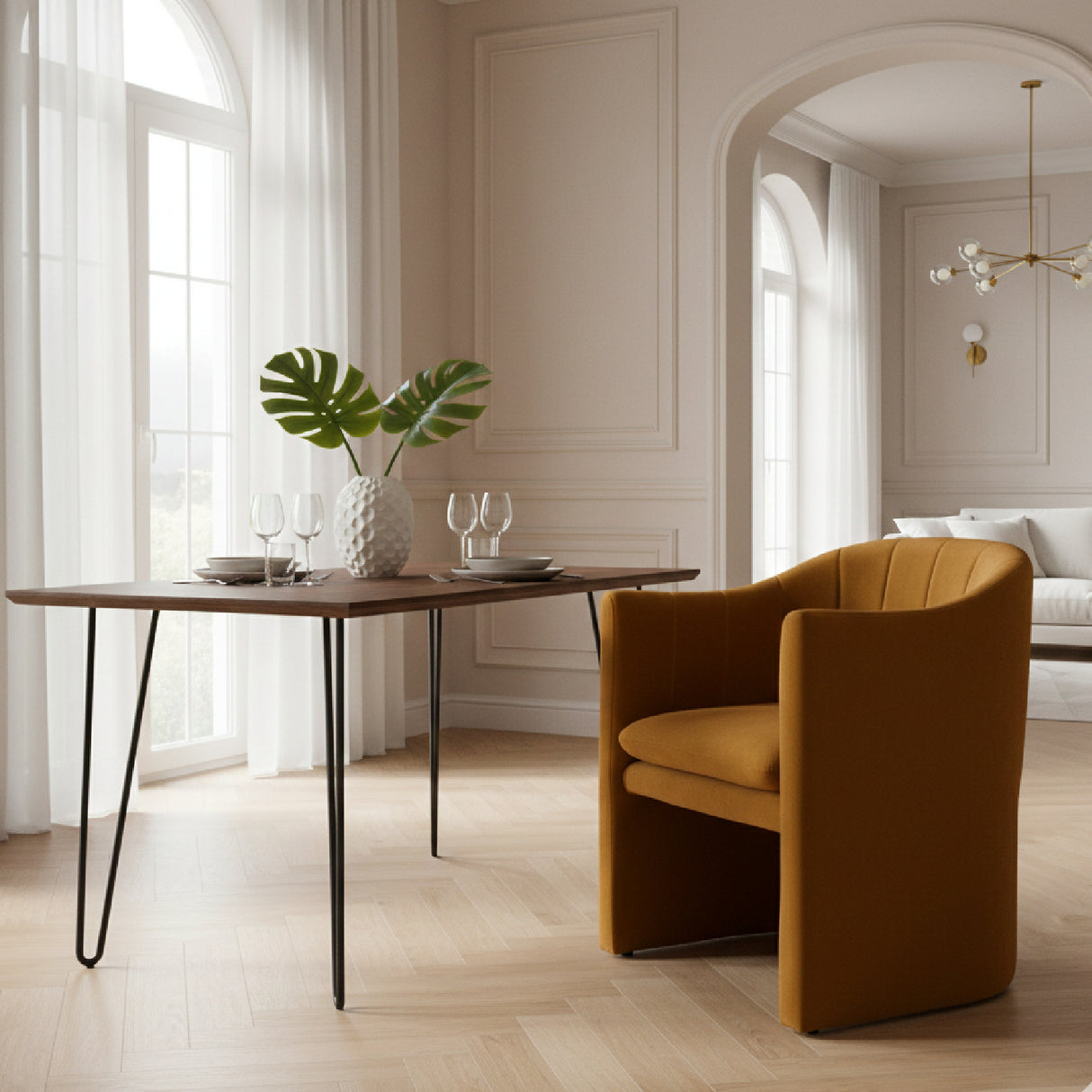   Velvet Curved Dining Chair | Oroa.com
