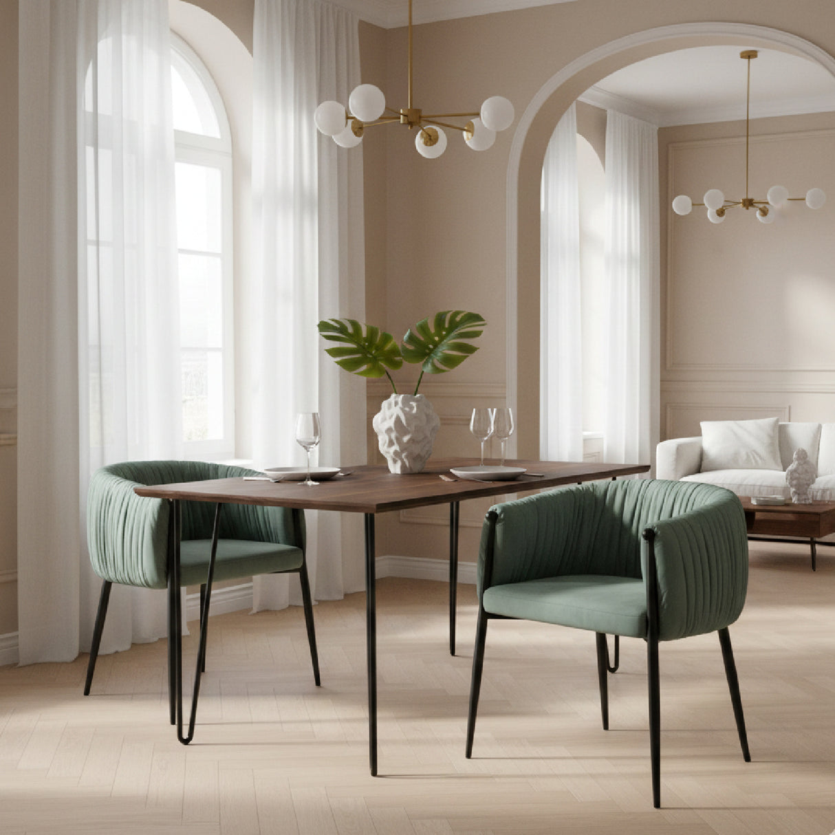   Light Green Velvet Dining Chair | Oroa.com