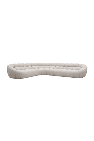   Beige Tufted Curved Sectional Sofa | Oroa.com