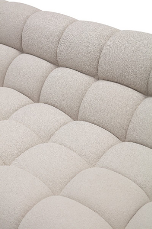   Beige Tufted Curved Sectional Sofa | Oroa.com