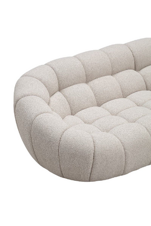   Beige Tufted Curved Sectional Sofa | Oroa.com
