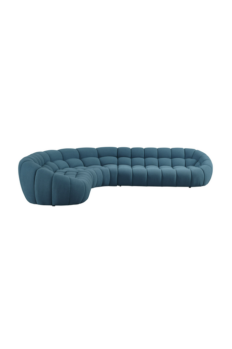   Tufted Teal Sectional Sofa | Oroa.com