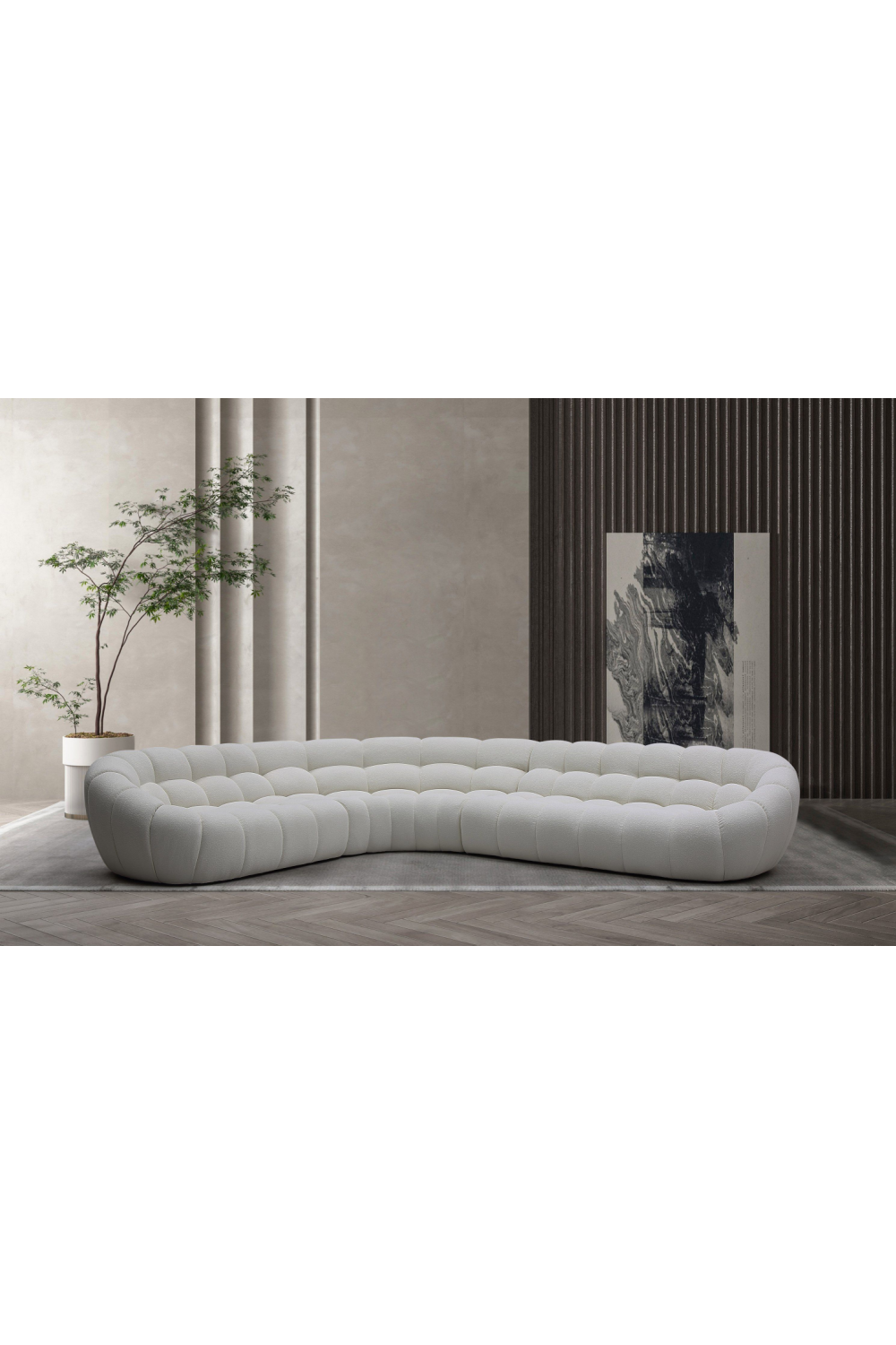   White Curved Sectional Sofa | Oroa.com