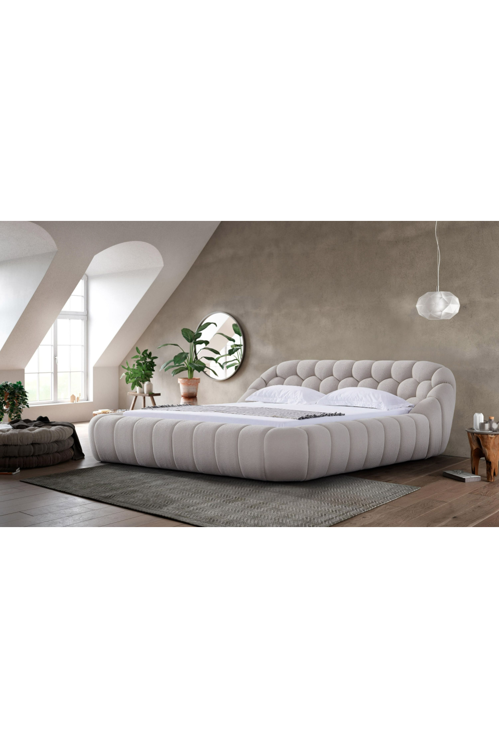   Hexagonal Tufted Queen Bed | Oroa.com