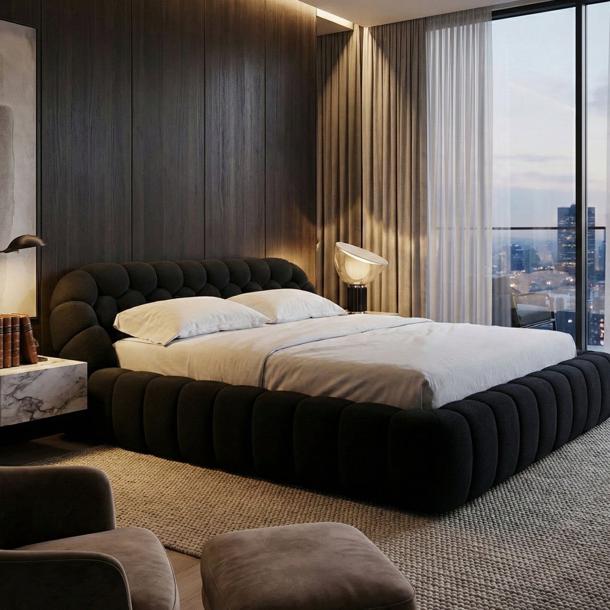   Hexagonal Tufted Queen Bed | Oroa.com
