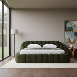   Green Hexagonal Tufted Bed | Oroa.com