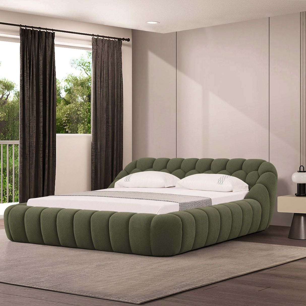   Green Hexagonal Tufted Bed | Oroa.com