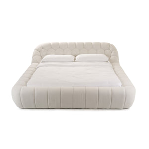   Off-white Hexagonal Tufted Bed | Oroa.com