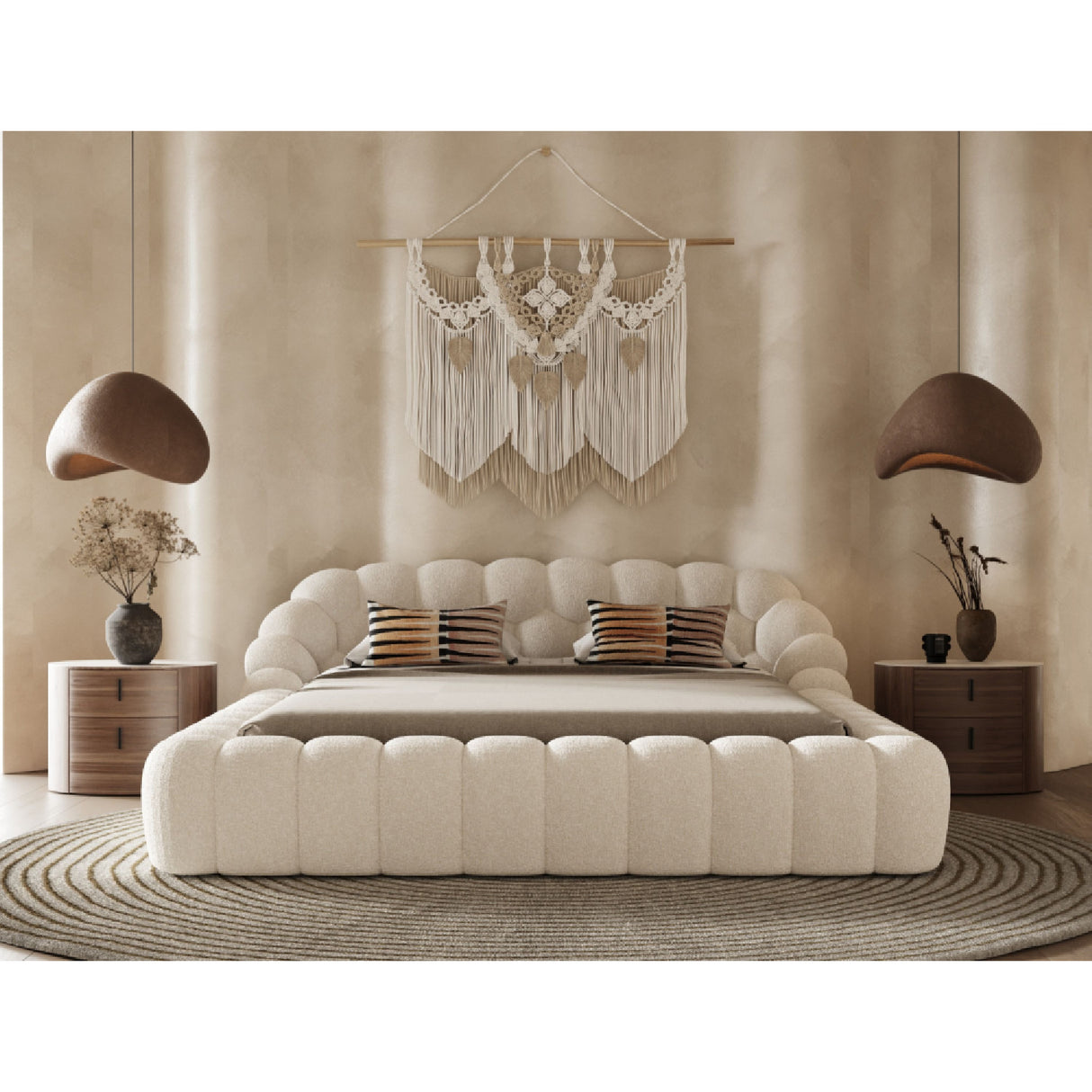   Hexagonal Tufted King Bed | Oroa.com