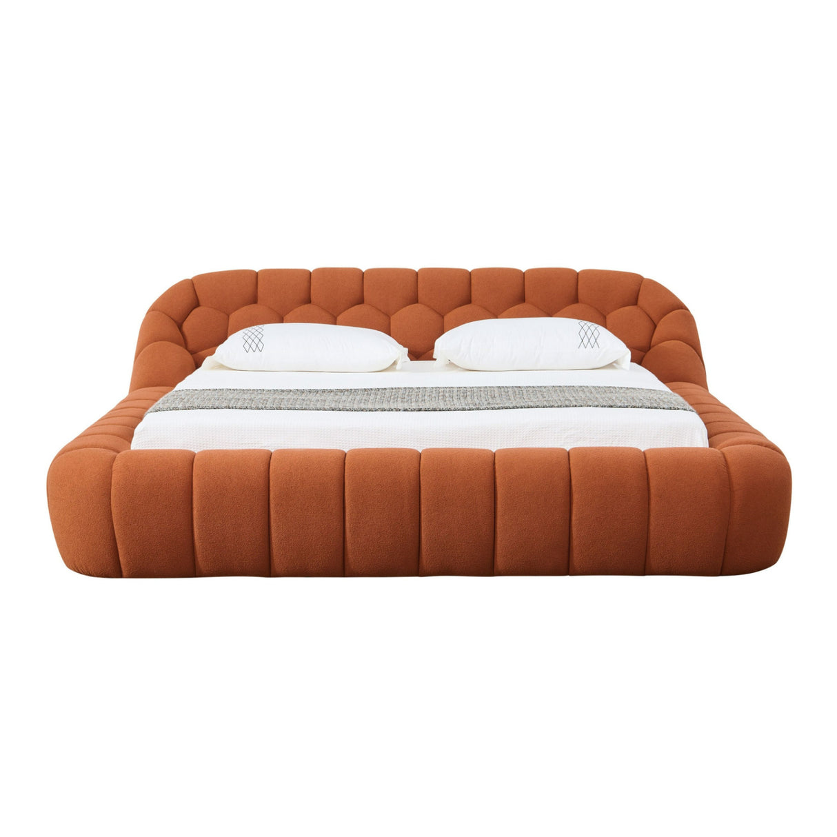   Orange Hexagonal Tufted Bed | Oroa.com