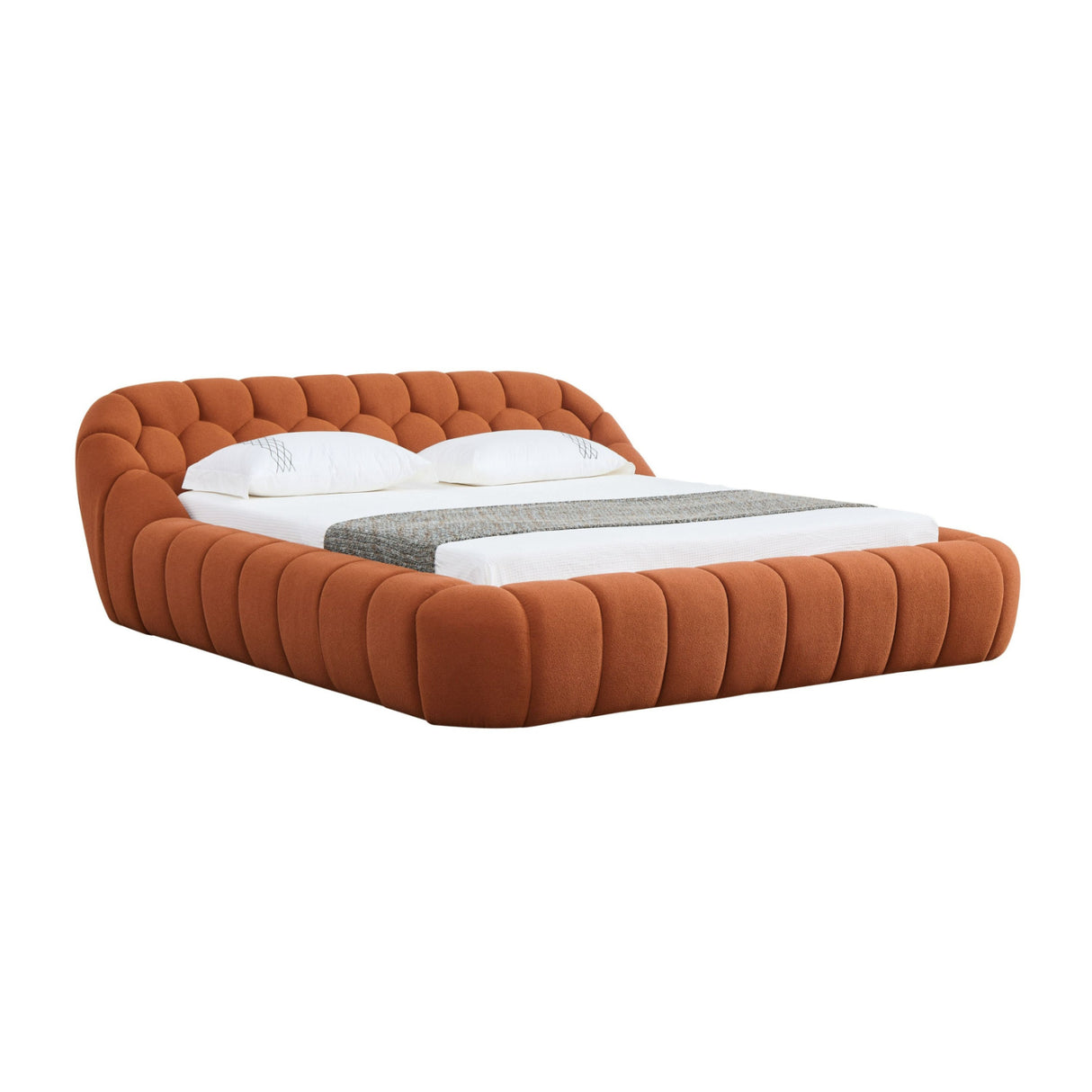   Orange Hexagonal Tufted Bed | Oroa.com