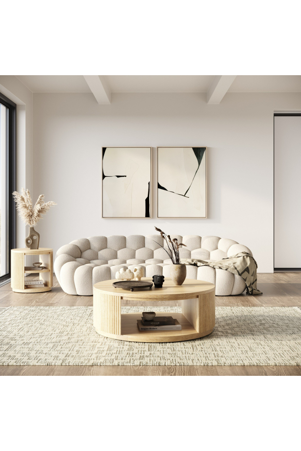   Hexagonal-Tufted Curved Sofa | Oroa.com