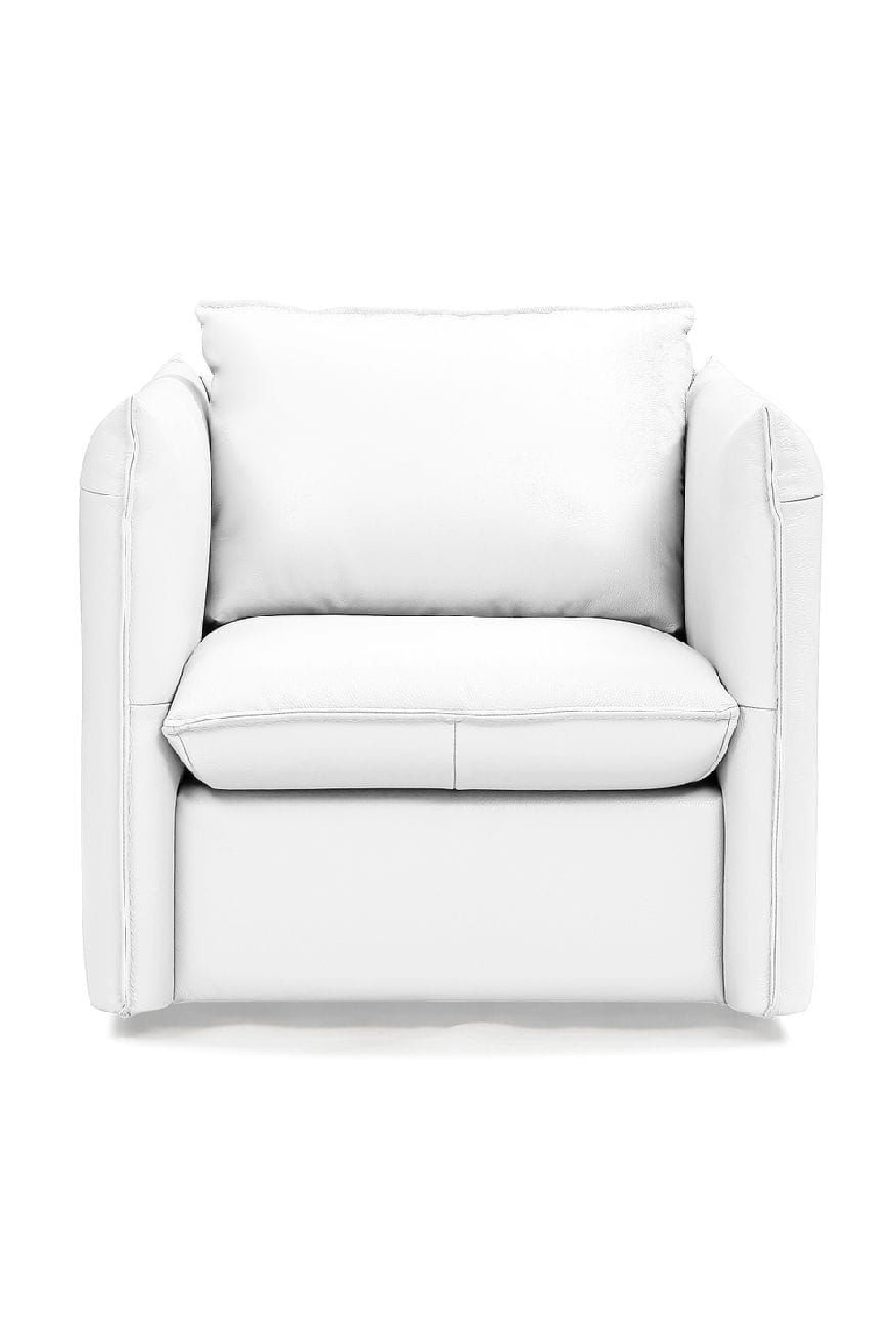   White Leather Swivel Lounge Chair | Oroa.com