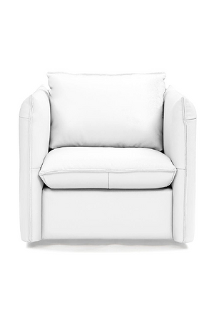   White Leather Swivel Lounge Chair | Oroa.com