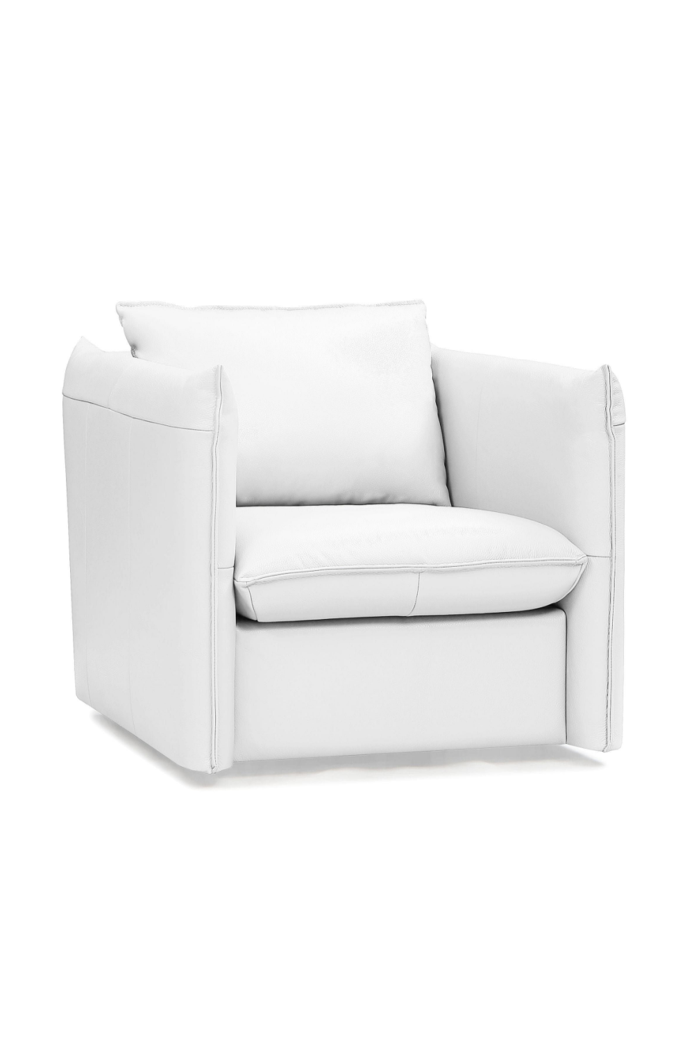   White Leather Swivel Lounge Chair | Oroa.com