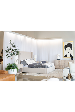   Beige Panel Headboard Bed | Oroa.com