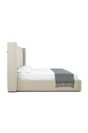   Beige Panel Headboard Bed | Oroa.com
