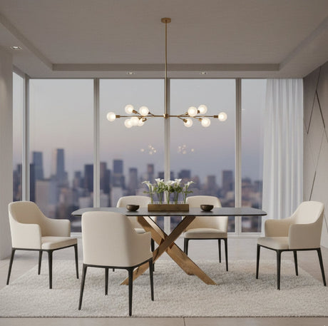   Textured Brown Glass Dining Table | Oroa.com