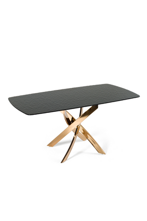   Textured Brown Glass Dining Table | Oroa.com